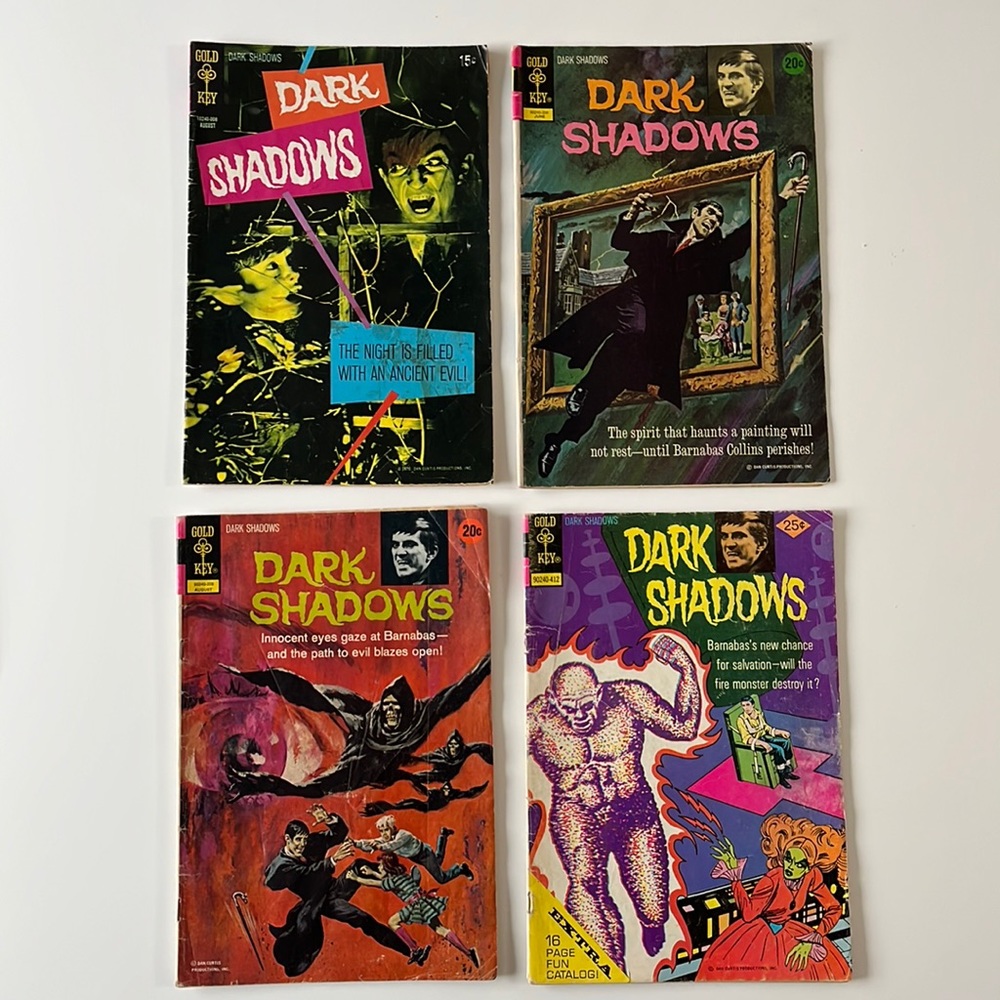 4 COMIC LOT DARK SHADOWS #6 #14 #15 #29. GOLD KEY 1970 Vintage Comic BooK